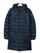 Save The Duck Teen Padded Hooded Coat - Blue