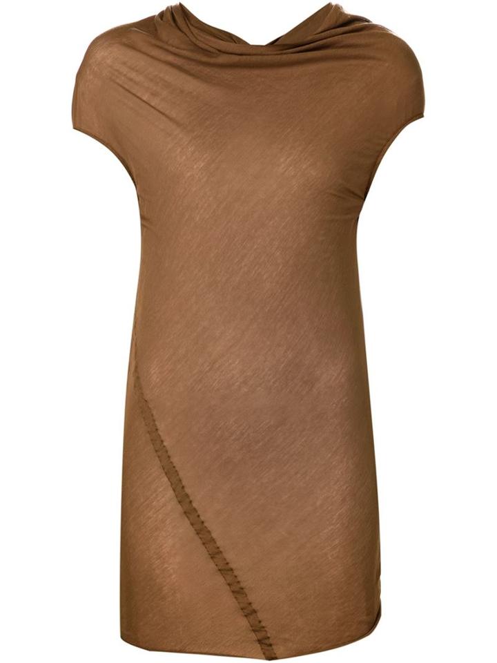 Rick Owens Draped Top, Women's, Size: 44, Brown, Cotton