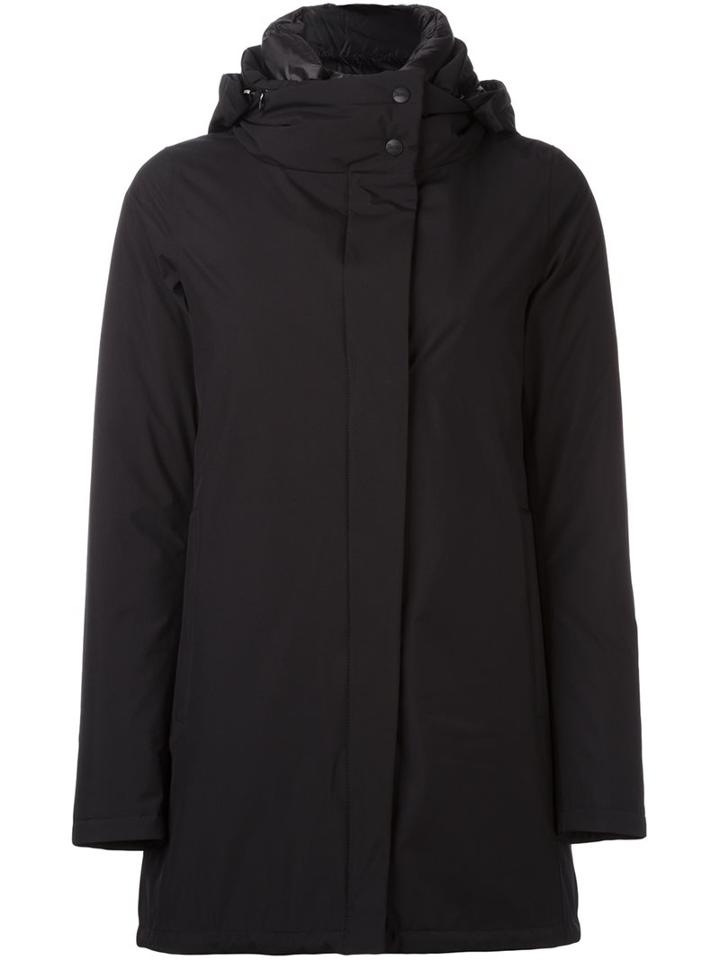 Herno Padded Zipped Coat, Women's, Size: 46, Black, Feather Down/fluoropolymer/polyamide/polyester