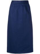 Céline Vintage Straight Midi Skirt - Blue