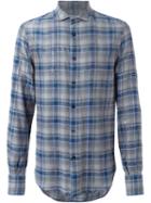 Ermanno Scervino Plaid Shirt, Men's, Size: 52, Grey, Cotton/glass