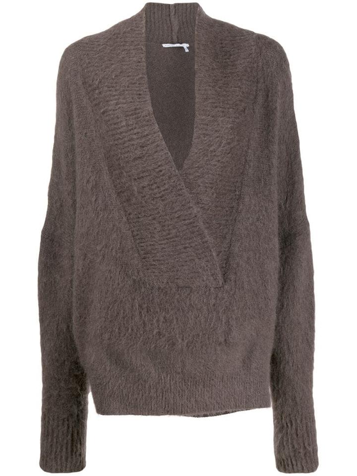 Agnona Oversized V-neck Sweater - Brown