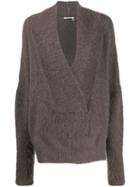 Agnona Oversized V-neck Sweater - Brown