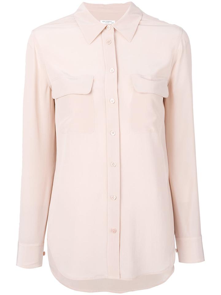 Equipment - Slim Signature Shirt - Women - Silk - S, Pink/purple, Silk