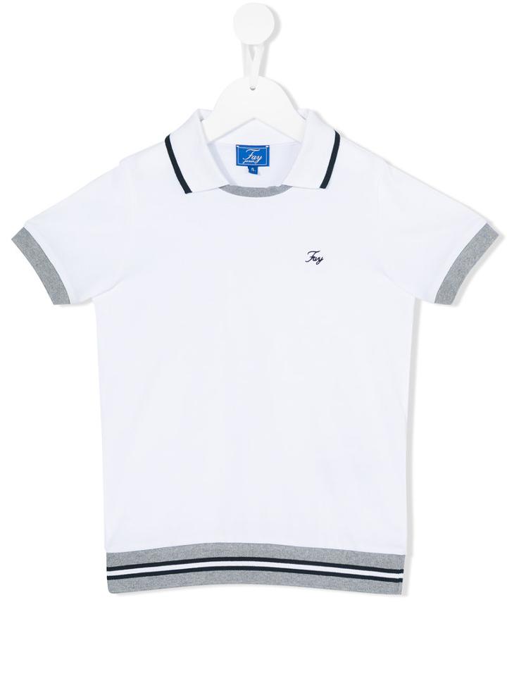 Fay Kids - Striped Polo Shirt - Kids - Cotton - 12 Yrs, Boy's, White