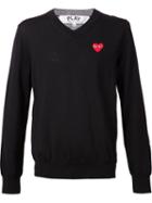 Comme Des Garcons Play 'play' V-neck Sweater
