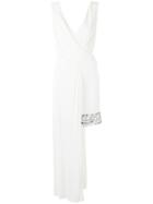 Versace Collection Asymmetric V-neck Dress, Women's, Size: 40, White, Viscose/polyamide