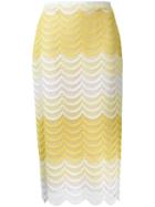 Erdem Embroidered Detail Skirt, Women's, Size: 8, Yellow/orange, Polyester