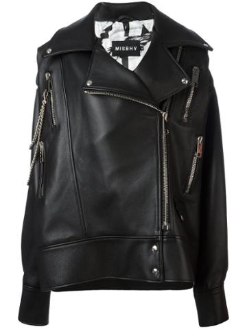 Misbhv 'desiress' Biker Jacket, Women's, Size: Small, Black, Leather