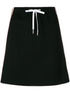 Miu Miu Logo Stripe Detail Skirt - Black