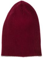 Brunello Cucinelli Ribbed Beanie - Red