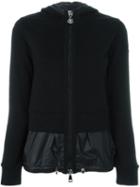 Moncler Layered Hooded Jacket, Women's, Size: M, Black, Cotton/polyamide