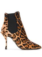 Dolce & Gabbana Leopard Print Boots - Brown