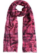 Burberry Doodle Print Scarf - Pink & Purple