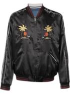 Htc Hollywood Trading Company Embroidered Bomber Jacket, Men's, Size: Medium, Black, Polyester