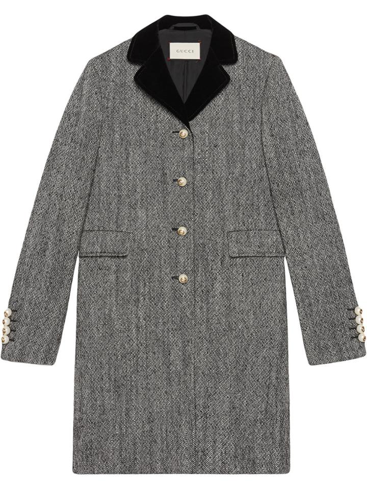 Gucci Single-breasted Wool Coat - Grey