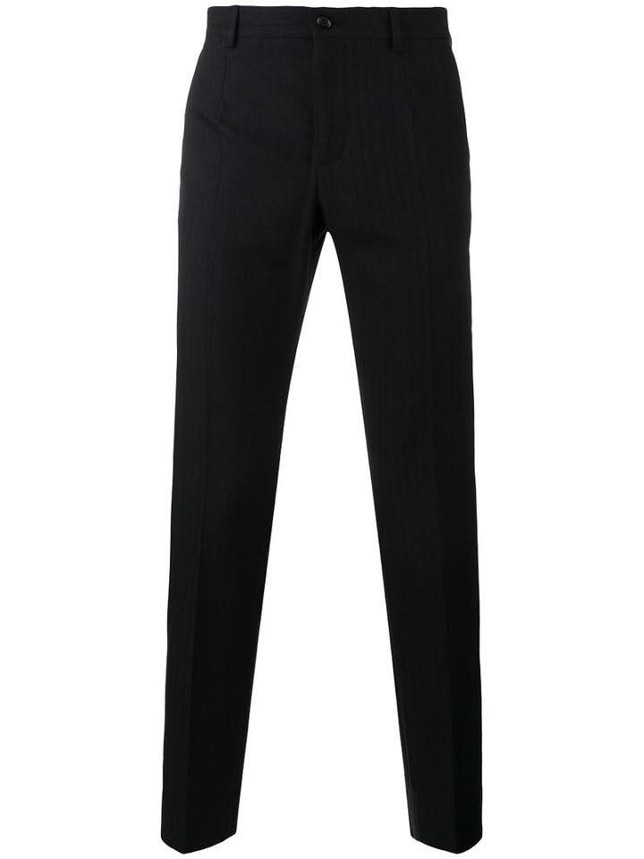 Dolce & Gabbana Tailored Trousers, Men's, Size: 52, Grey, Cotton/virgin Wool