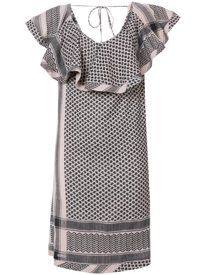 Cecilie Copenhagen - V-back Ruffled Dress - Women - Cotton - 2, Nude/neutrals, Cotton