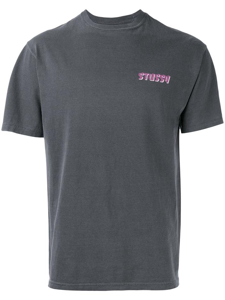 Stussy - Logo Print T-shirt - Men - Cotton - S, Black, Cotton