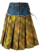 Jean Paul Gaultier Vintage Denim Layer Skirt, Women's, Size: 42, Green