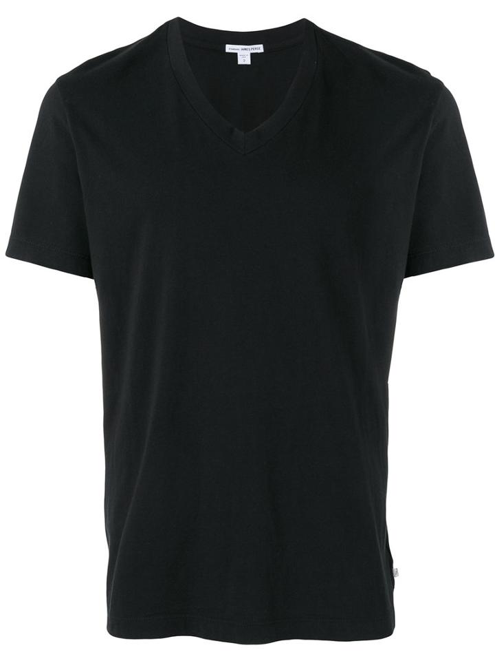 James Perse V-neck T-shirt, Men's, Size: 1, Black, Cotton