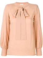Chloé Pussy Bow Blouse - Pink & Purple