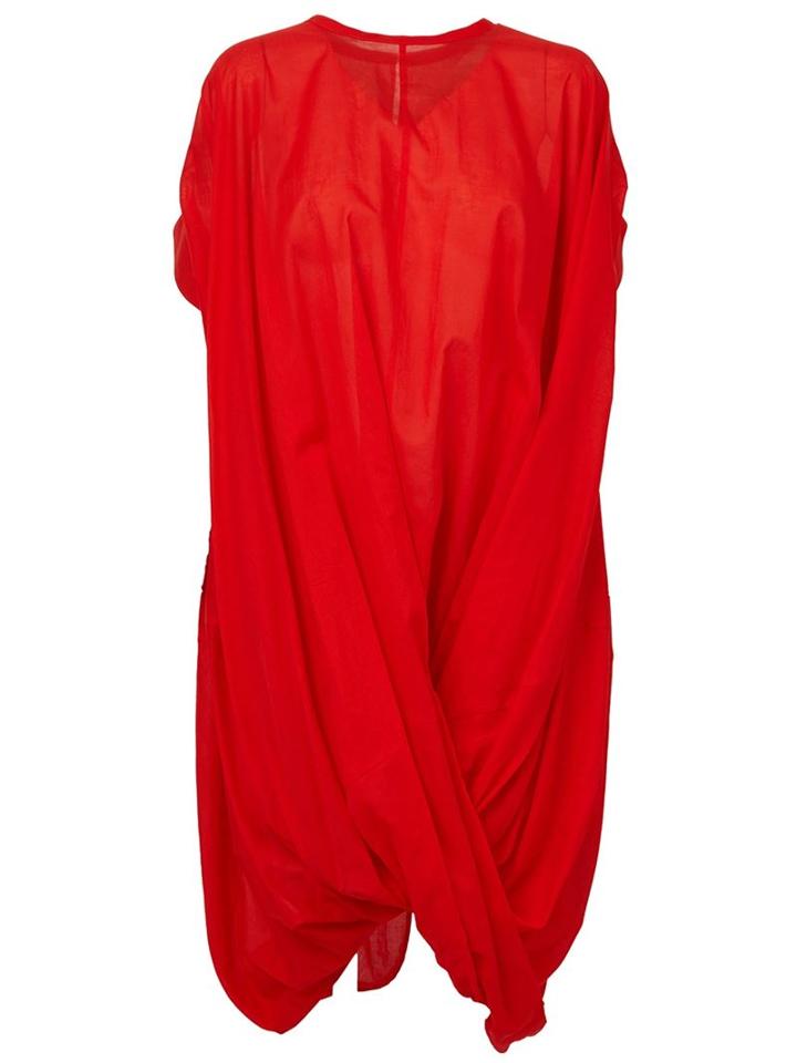 Junya Watanabe Comme Des Garçons Draped Dress, Women's, Size: S, Red, Cotton