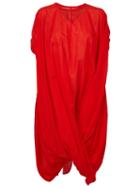 Junya Watanabe Comme Des Garçons Draped Dress, Women's, Size: S, Red, Cotton