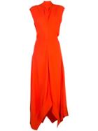 Proenza Schouler Crepe Mock Neck Dress - Red