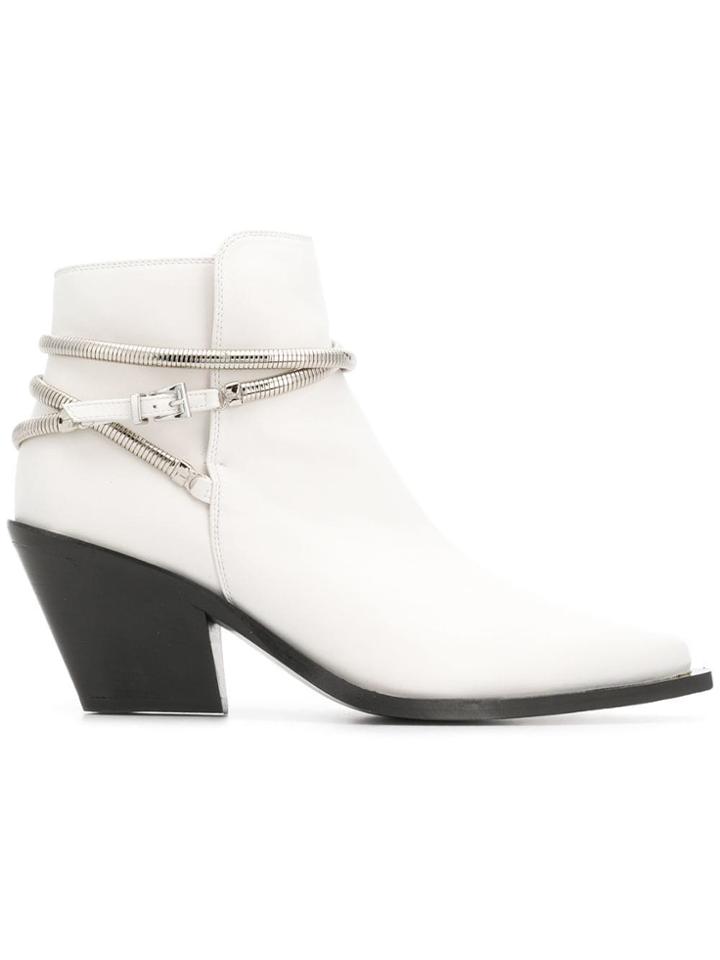 Barbara Bui Pointed Toe Ankle Boots - White