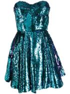 Amen Sequin Embellished Flared Dress - Blue