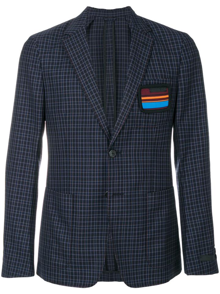 Prada Checked Blazer - Blue