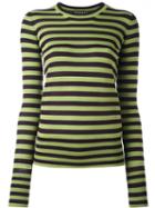 Rochas Striped Knit Jumper, Women's, Size: 40, Green, Wool