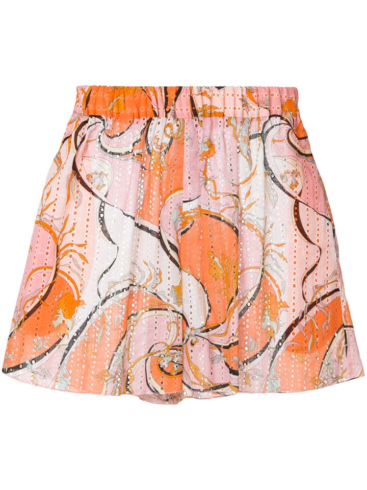 Emilio Pucci High-waisted Shorts - Yellow & Orange