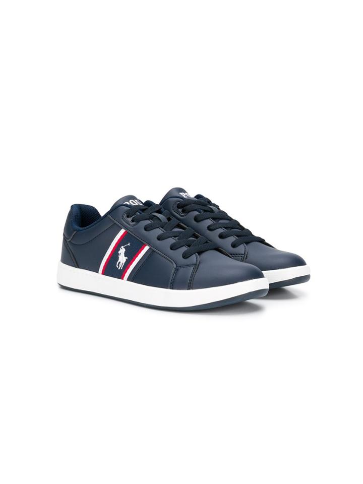 Ralph Lauren Kids Teen Logo Embroidered Sneakers - Blue