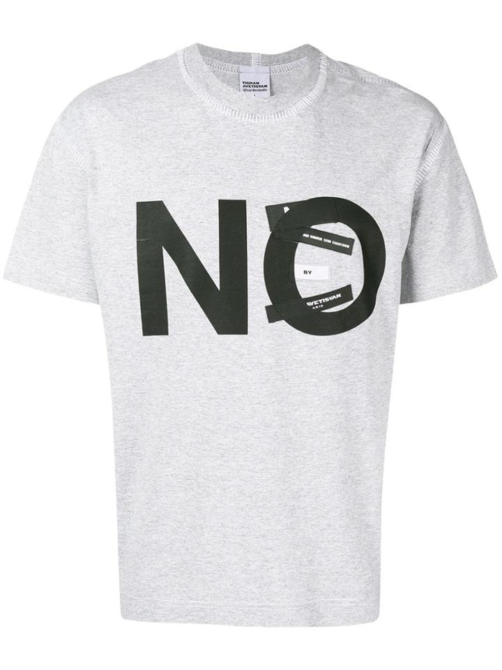 Tigran Avetysian Slogan Patchwork T-shirt - Grey