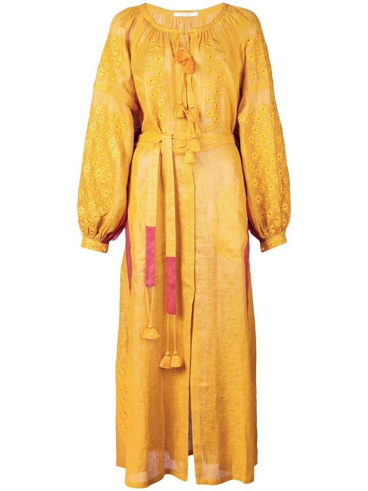 Vita Kin Embroidered Midi Dress - Orange