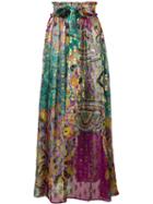 Etro Paisley Print Maxi Skirt, Women's, Size: 42, Black, Silk/metallic Fibre