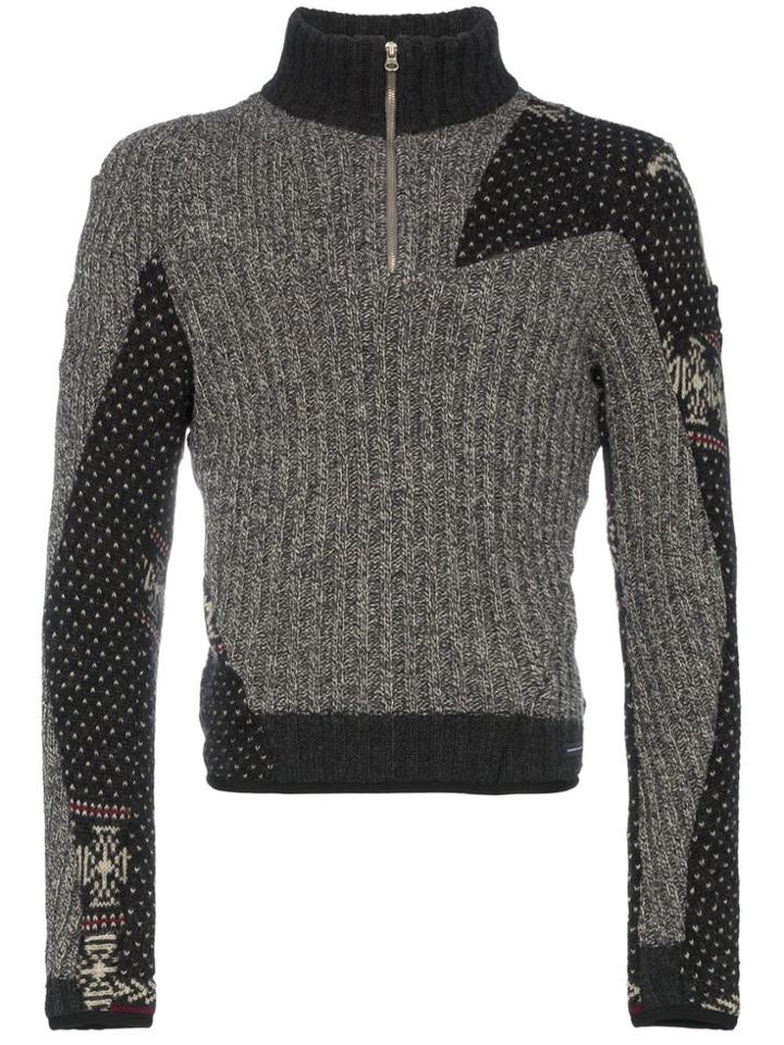 Gmbh Pattern Detail Sweater - Grey