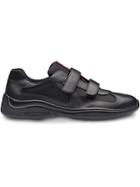 Prada Leather And Technical Fabric Sneakers - Black