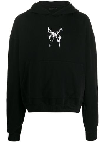 Nahmias Loose-fit Butterfly-print Hoodie - Black