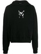 Nahmias Loose-fit Butterfly-print Hoodie - Black