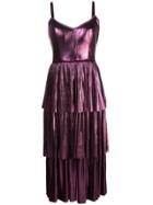 Marchesa Notte Flared Midi Dress - Purple