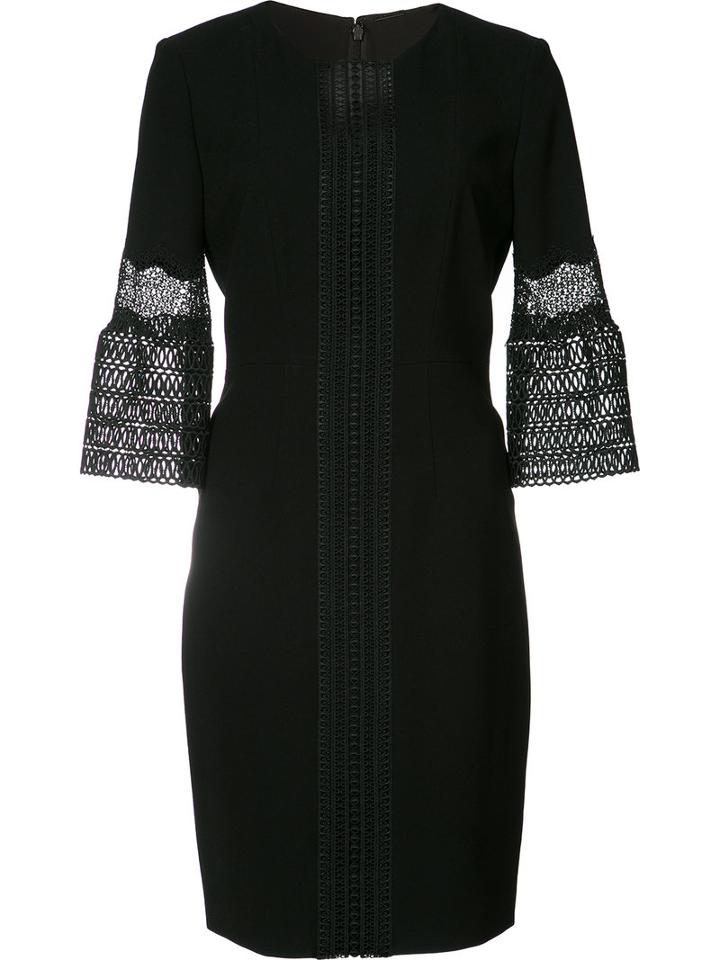 Elie Tahari Trumpet Sleeve Dress, Women's, Size: 2, Black, Polyester/spandex/elastane/triacetate