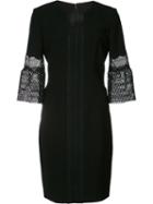 Elie Tahari Trumpet Sleeve Dress, Women's, Size: 2, Black, Polyester/spandex/elastane/triacetate