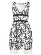 Carolina Herrera Floral Dress, Women's, Size: 8, White, Cotton/viscose