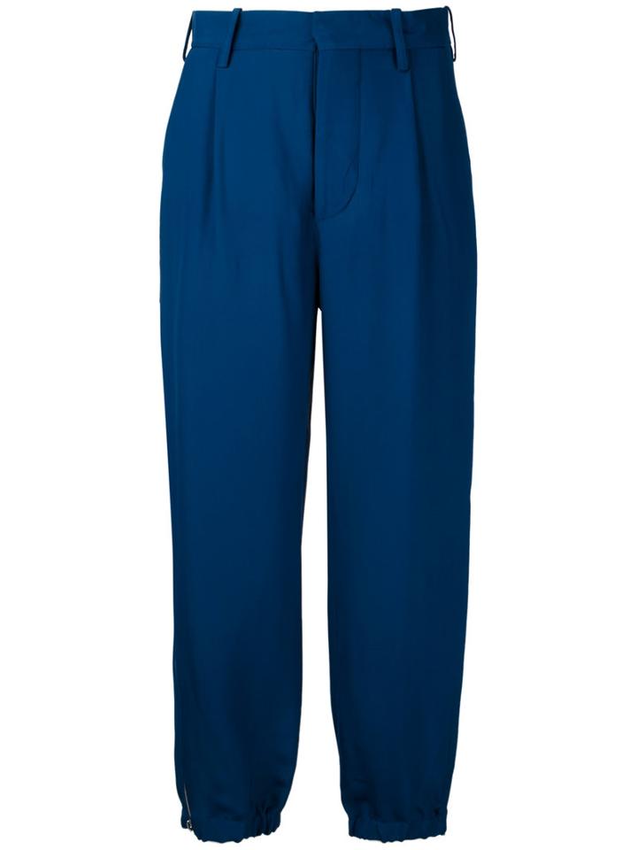 Marni - Zip Cuff Trousers - Women - Viscose - 42, Blue, Viscose