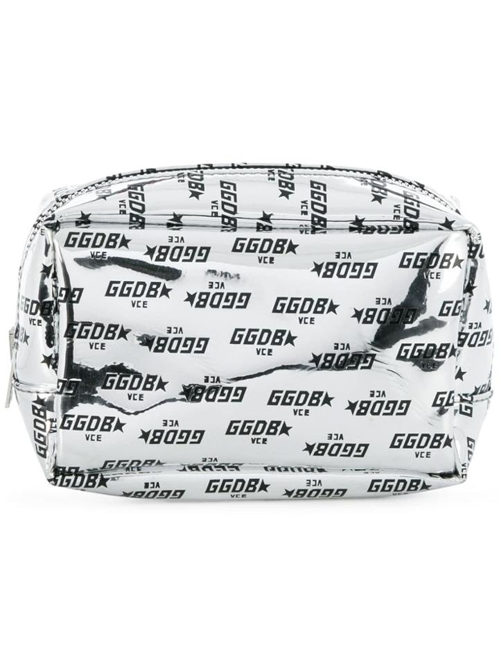 Golden Goose Deluxe Brand Logo Printed Makeup Bag - Grey