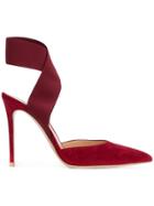 Gianvito Rossi Beryl Ankle Wrap Pumps - Red