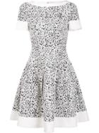 Carolina Herrera Splatter Paint Print Dress, Women's, Size: 10, Black, Cotton